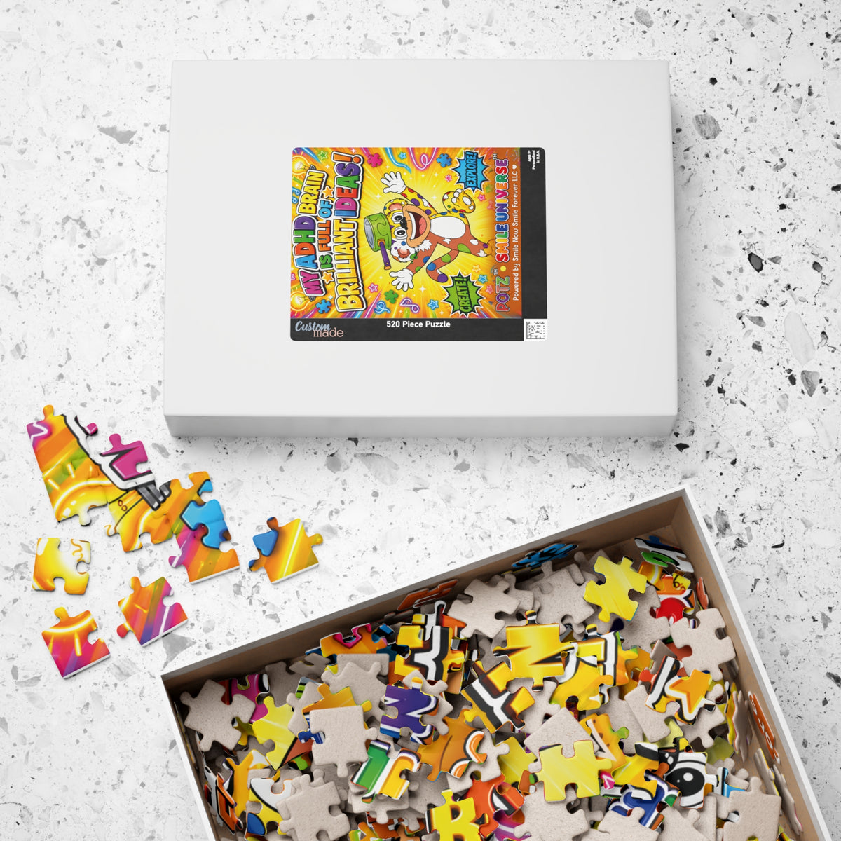 Potz™ Puzzle – "My ADHD Brain is Full of Brilliant Ideas!" Graphic Jigsaw Puzzle | Smile Universe Collection