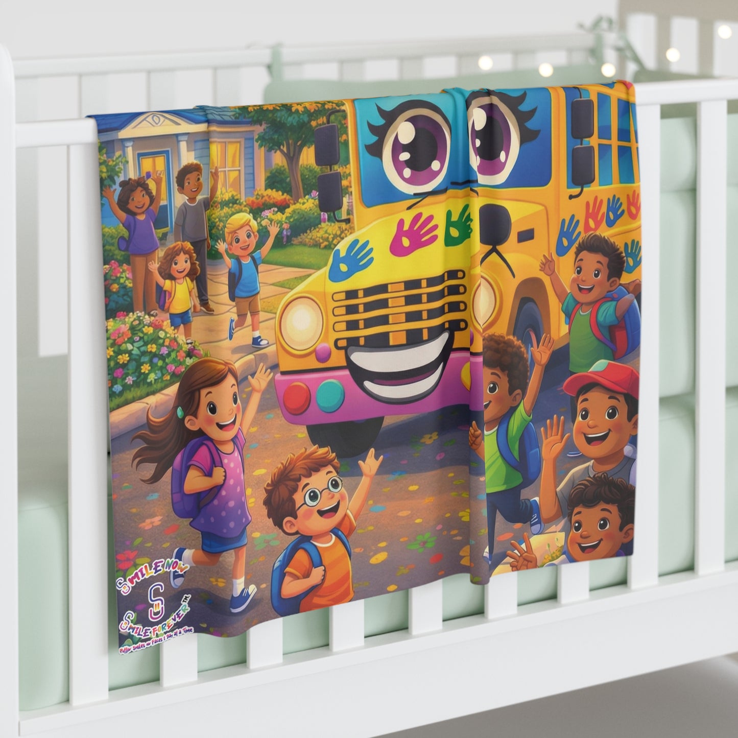 Lani™ Baby Swaddle Blanket – "Safe Rides, Happy Hearts" Graphic