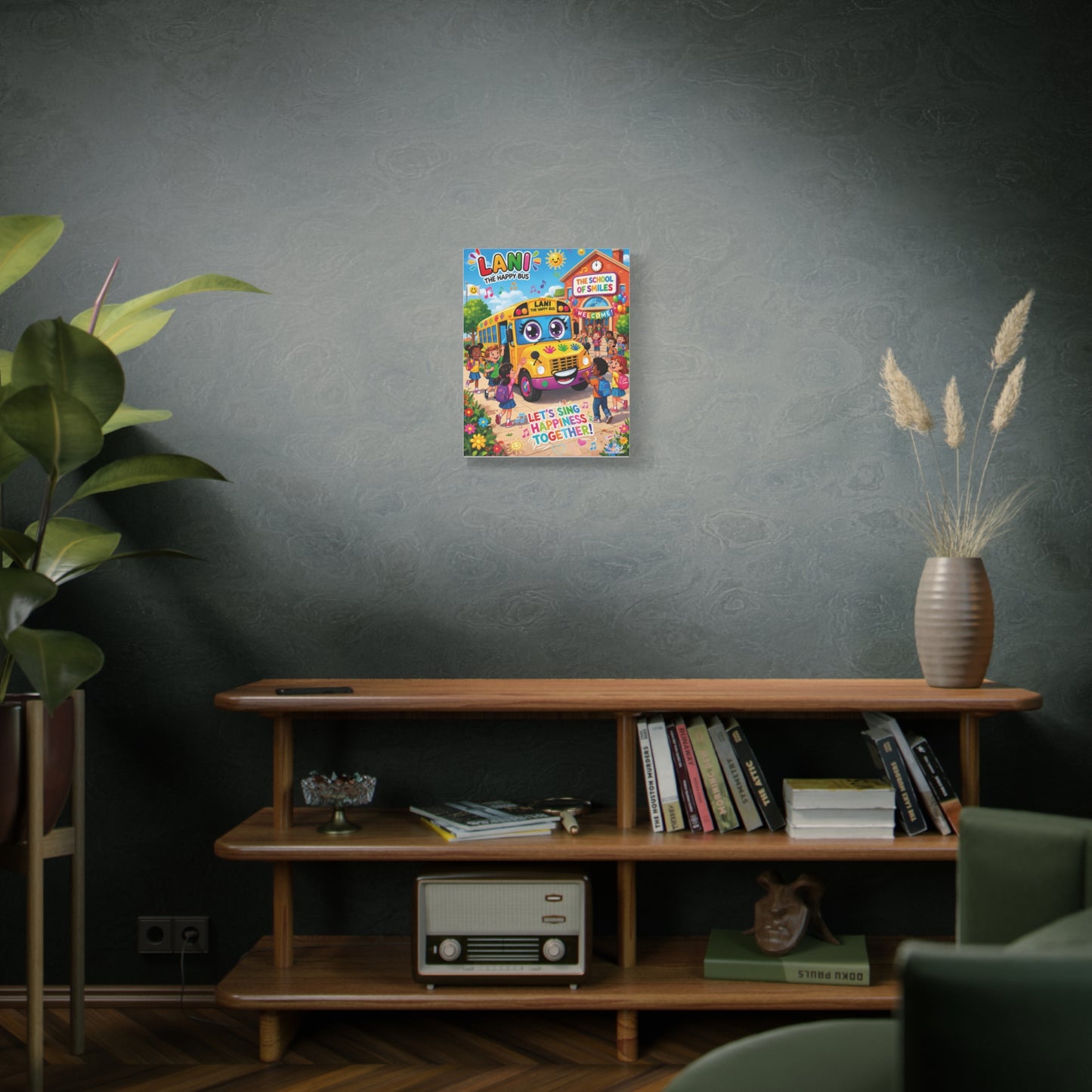 Lani™ Matte Canvas, Stretched 1.25" – "Let's Sing Happiness Together!" Graphic Wall Art