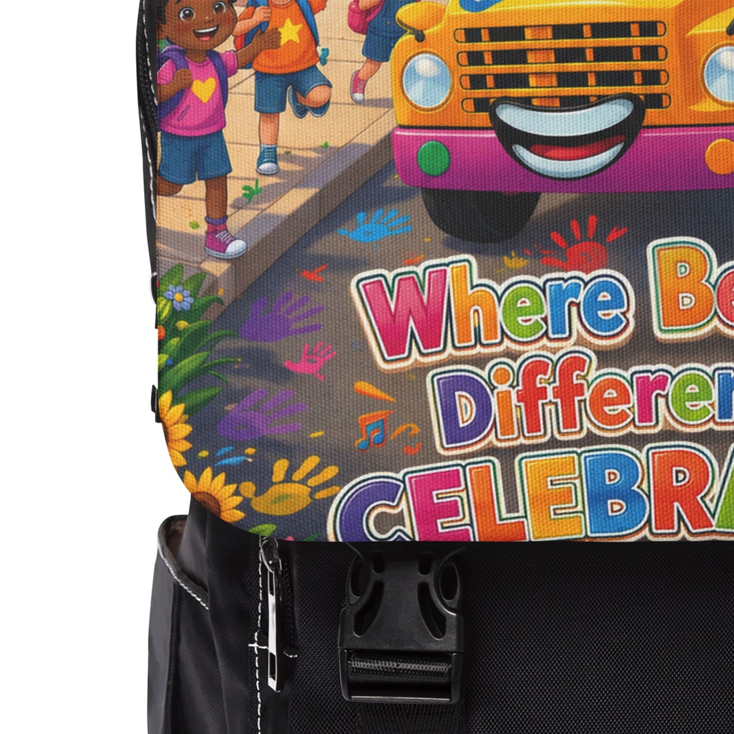 Lani™ Unisex Casual Shoulder Backpack – "Where Being Different is CELEBRATED!" Graphic