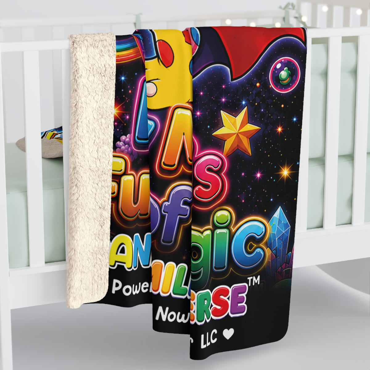 Panz™ Sherpa Fleece Blanket – "My Mind is Full of Magic" Graphic | Smile Universe Collection