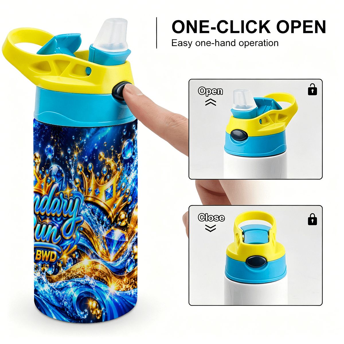 Legendary Run Water Bottle - Blue & Gold Edition