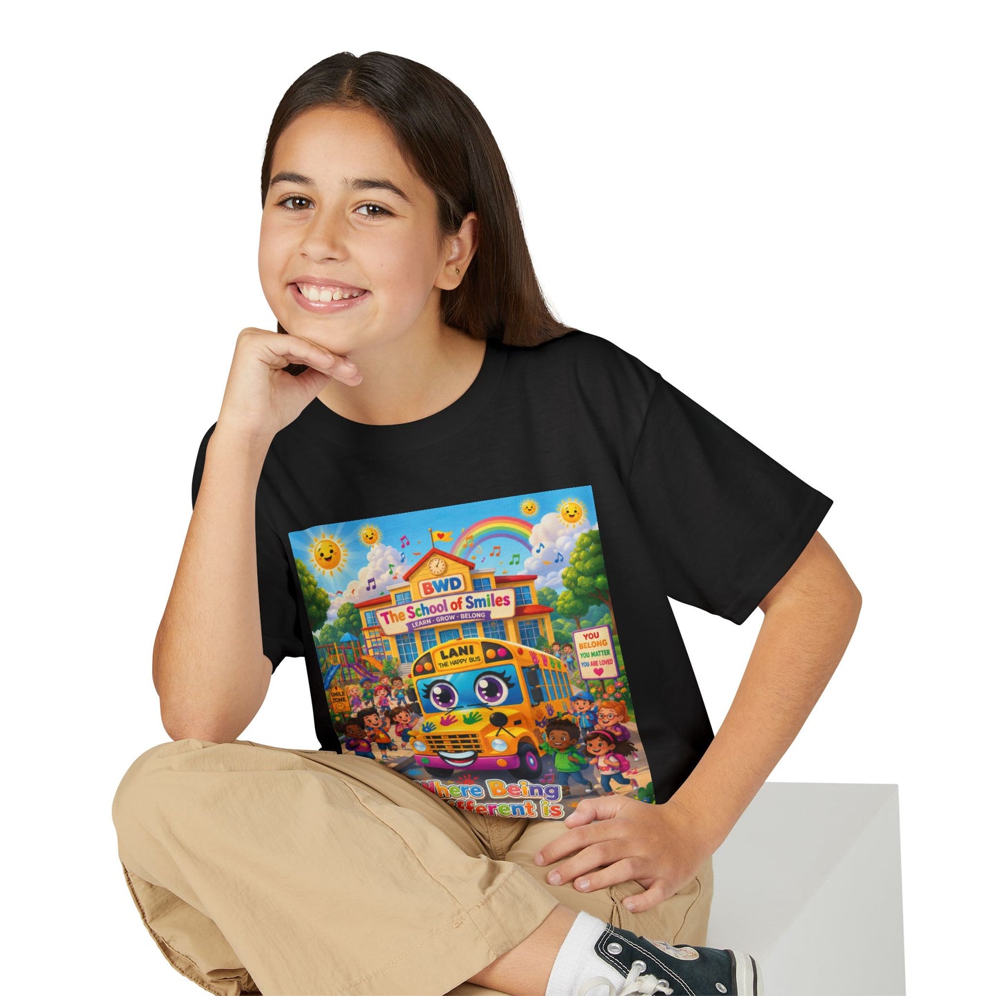 Lani™ Youth DryBlend® T-Shirt – "Where Being Different is CELEBRATED!" Graphic Shirt