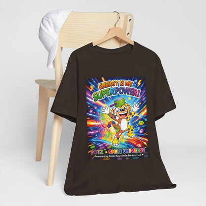 Potz™ Unisex Jersey Short Sleeve Tee – "Energy is My Superpower!" Graphic Tee | Smile Universe Collection