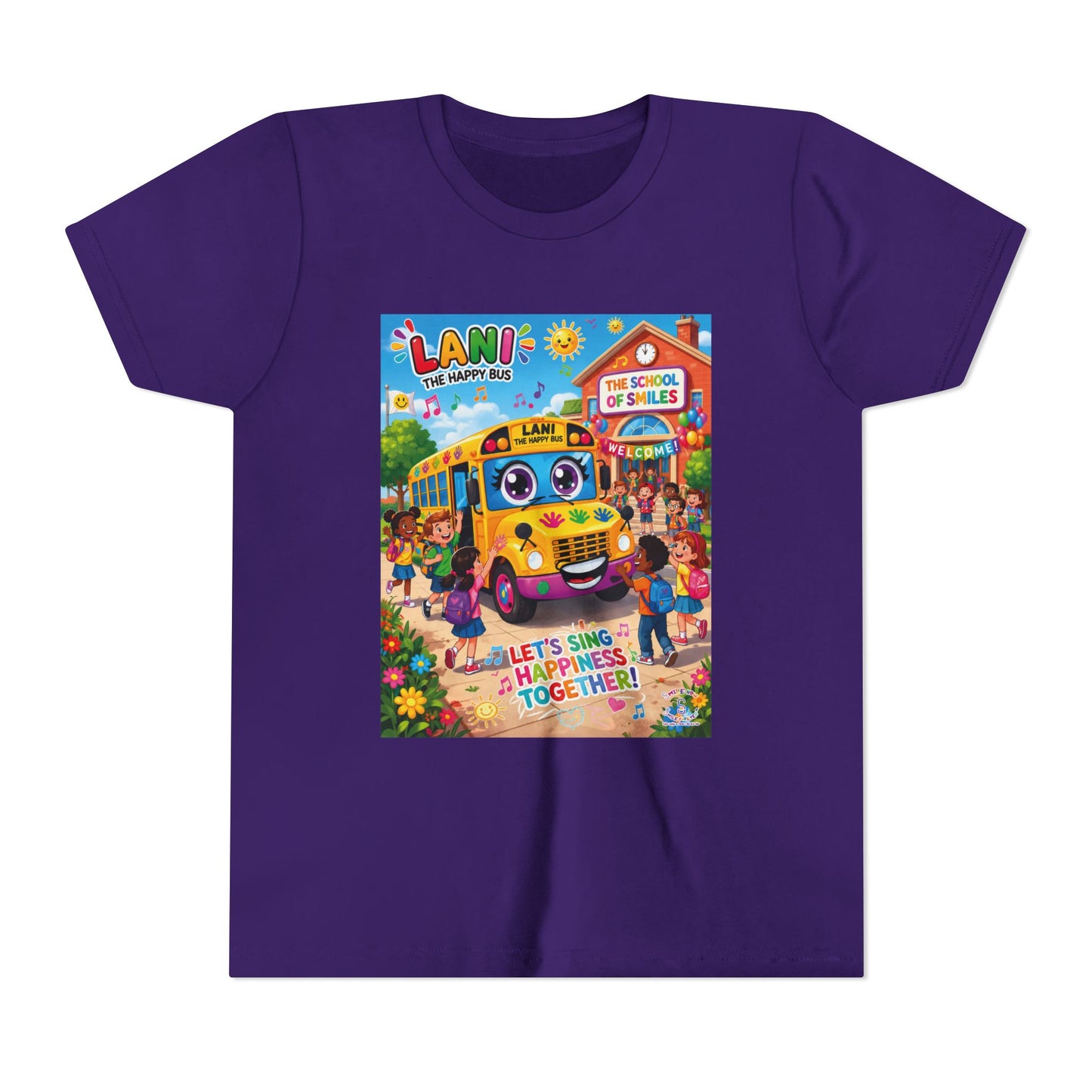 Lani™ Youth Short Sleeve Tee – "Let's Sing Happiness Together!" Graphic