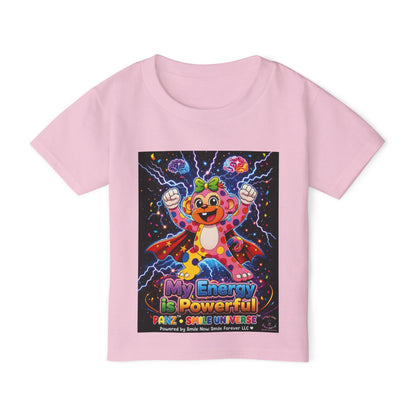 Panz™ Heavy Cotton™ Toddler T-Shirt – "My Energy is Powerful" Graphic Tee | Smile Universe Collection