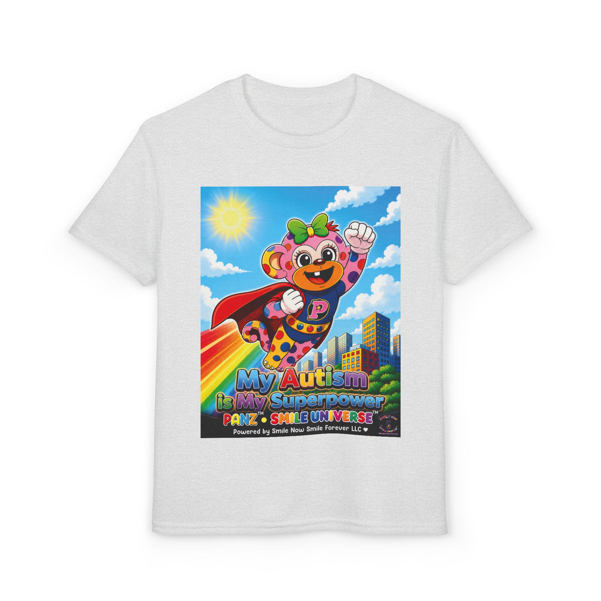 Panz™ Youth DryBlend® T-Shirt – "My Autism is My Superpower" Graphic | Smile Universe Collection