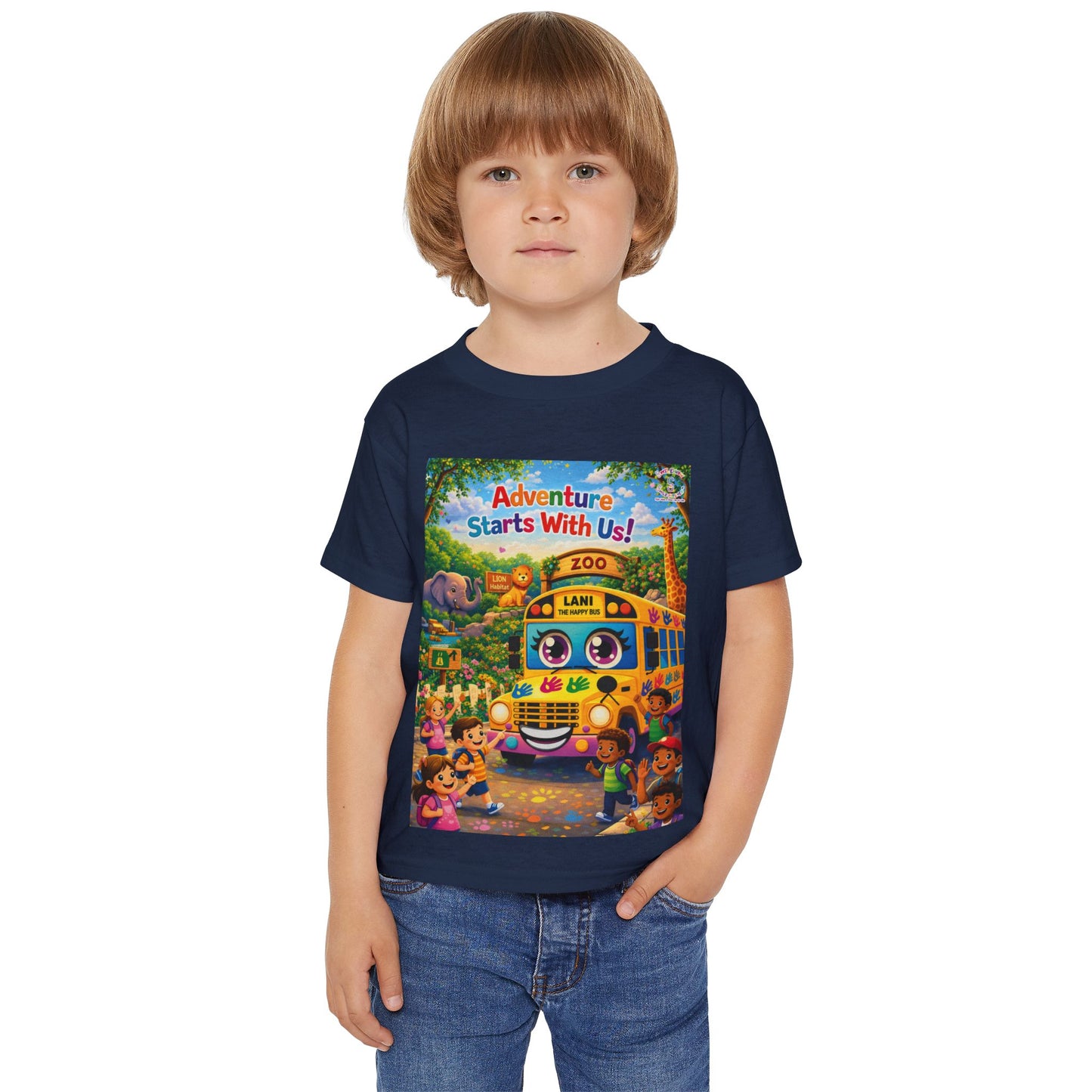 Lani™ Heavy Cotton™ Toddler T-Shirt – "Adventure Starts With Us!" Graphic