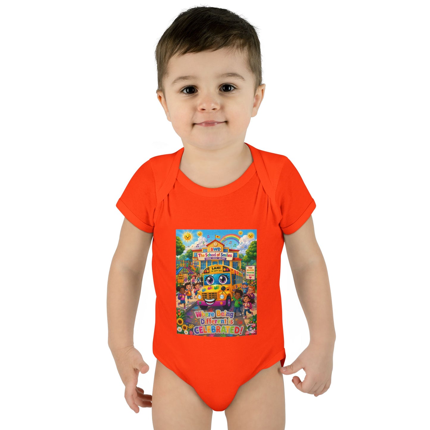 Lani™ Infant Baby Rib Bodysuit – "Where Being Different is CELEBRATED!" Graphic