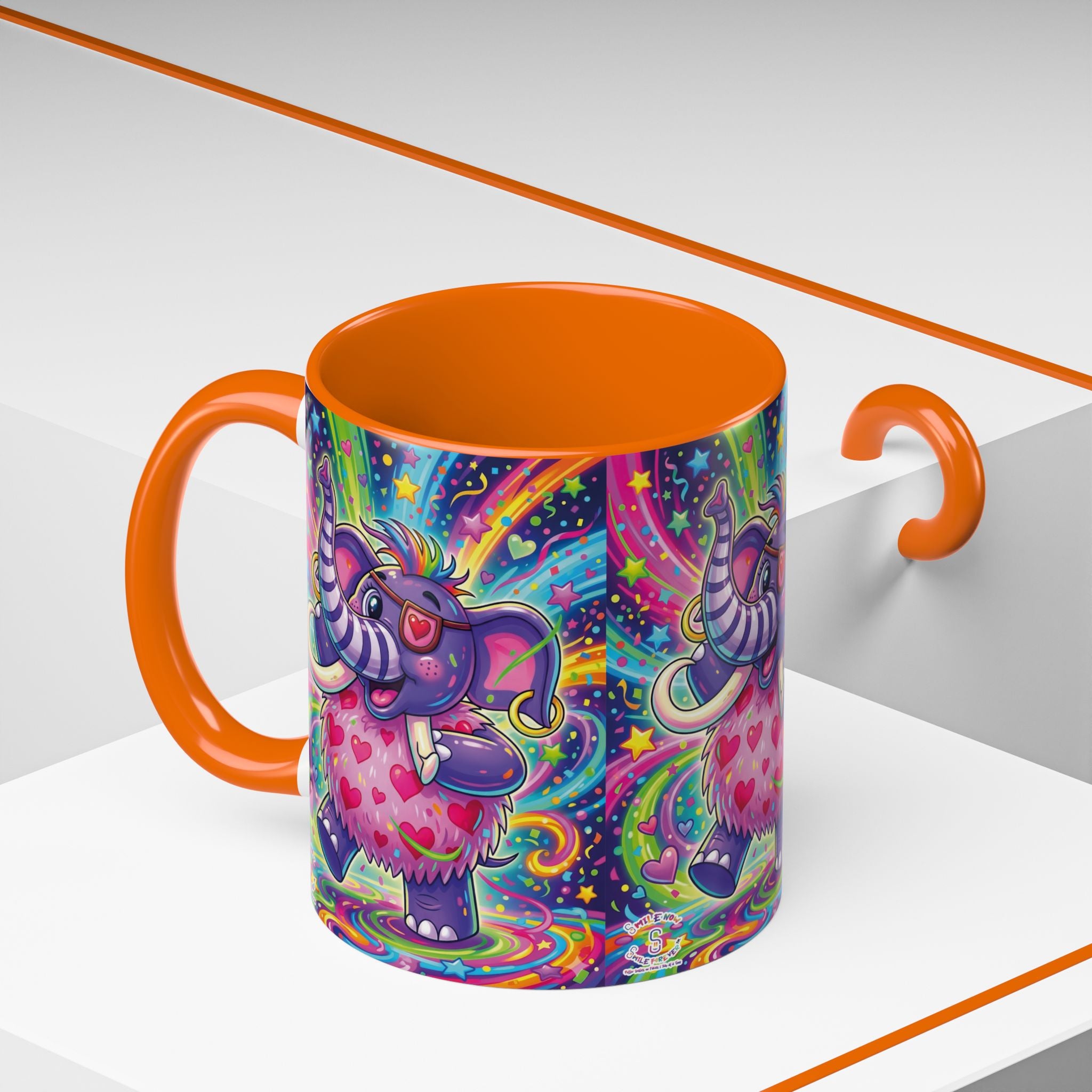 Piklez™ 11oz, 15oz Accent Coffee Mug – "Born to Celebrate!" Graphic | Smile Universe Collection