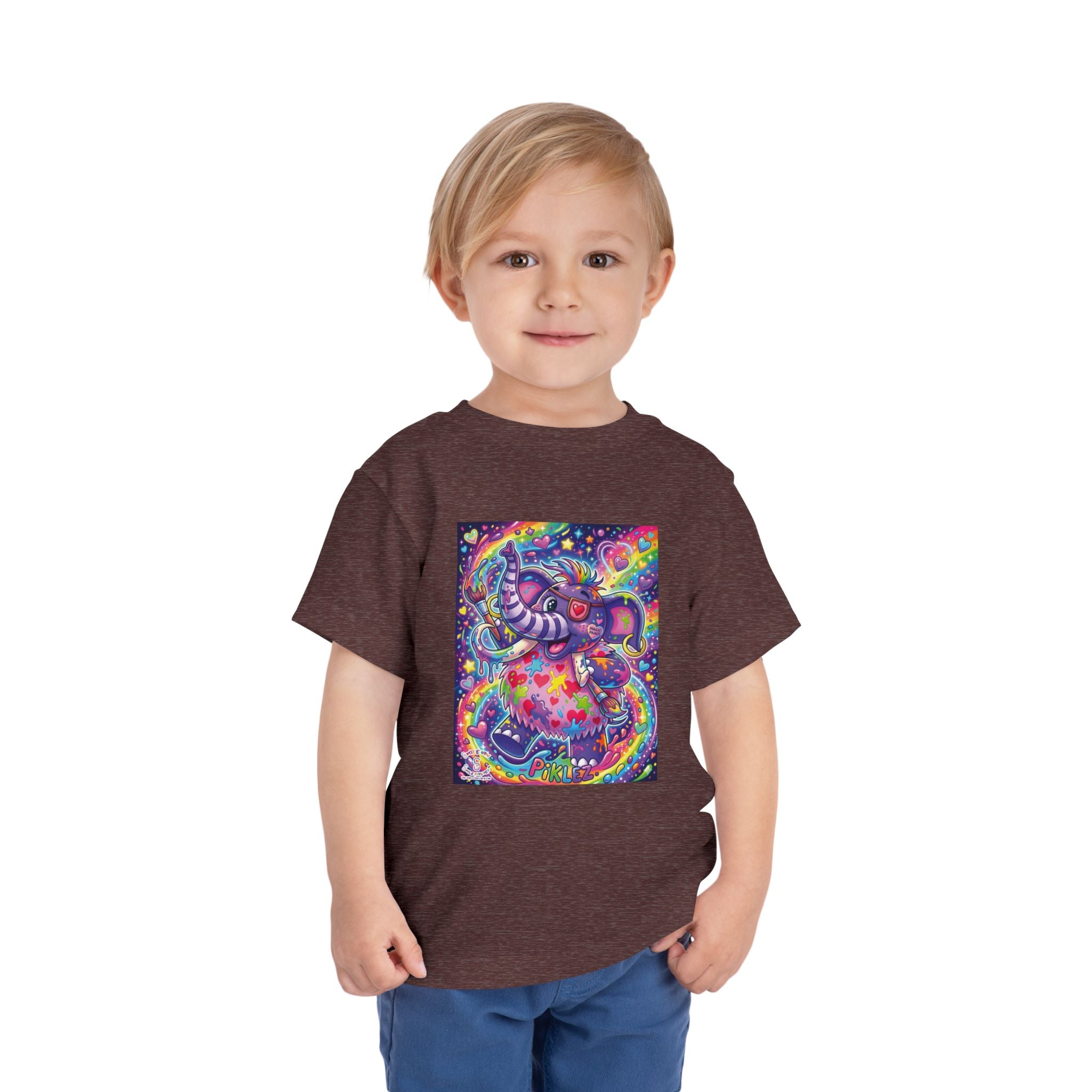 Piklez™ Toddler Short Sleeve Tee – "Magic Paint!" Graphic Shirt | Smile Universe Collection