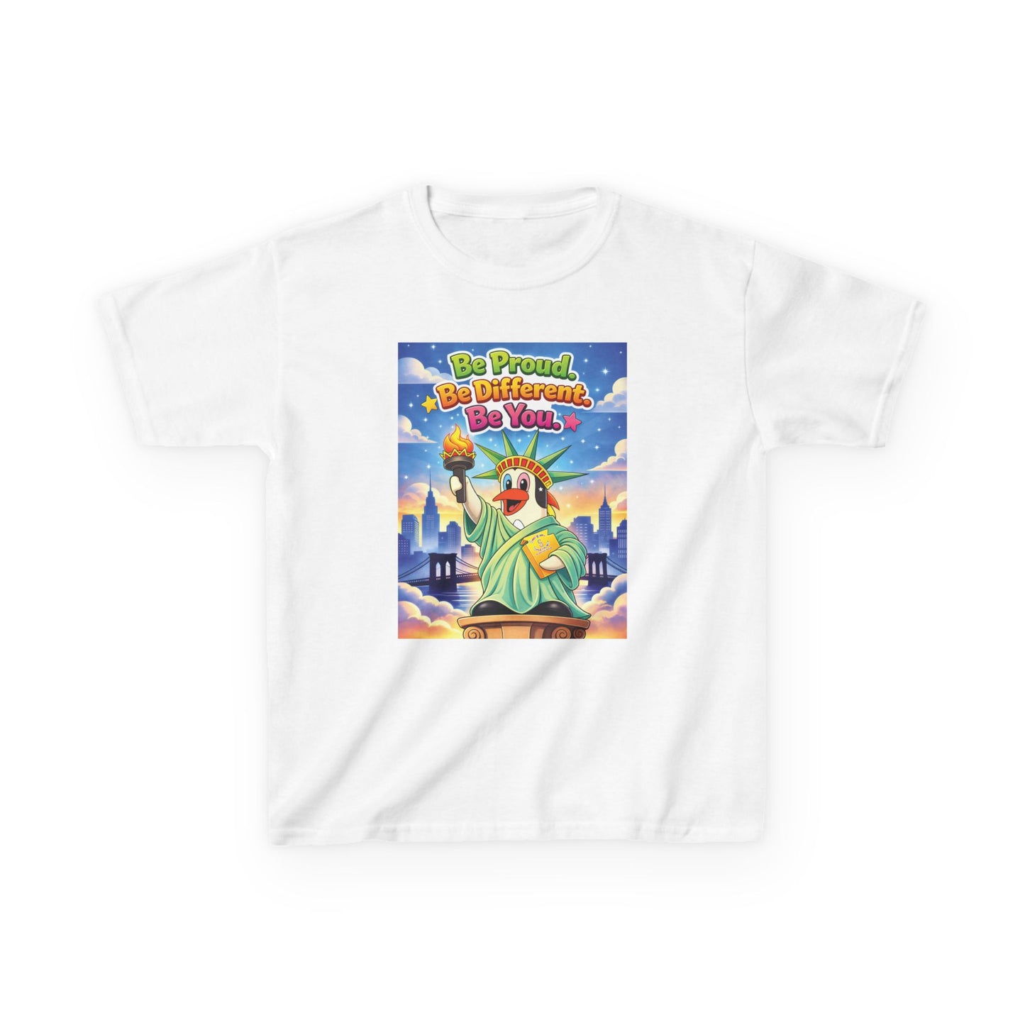TuBz™M "Be Proud. Be Different. Be You." Kids T-Shirt - Inspirational Graphic Tee