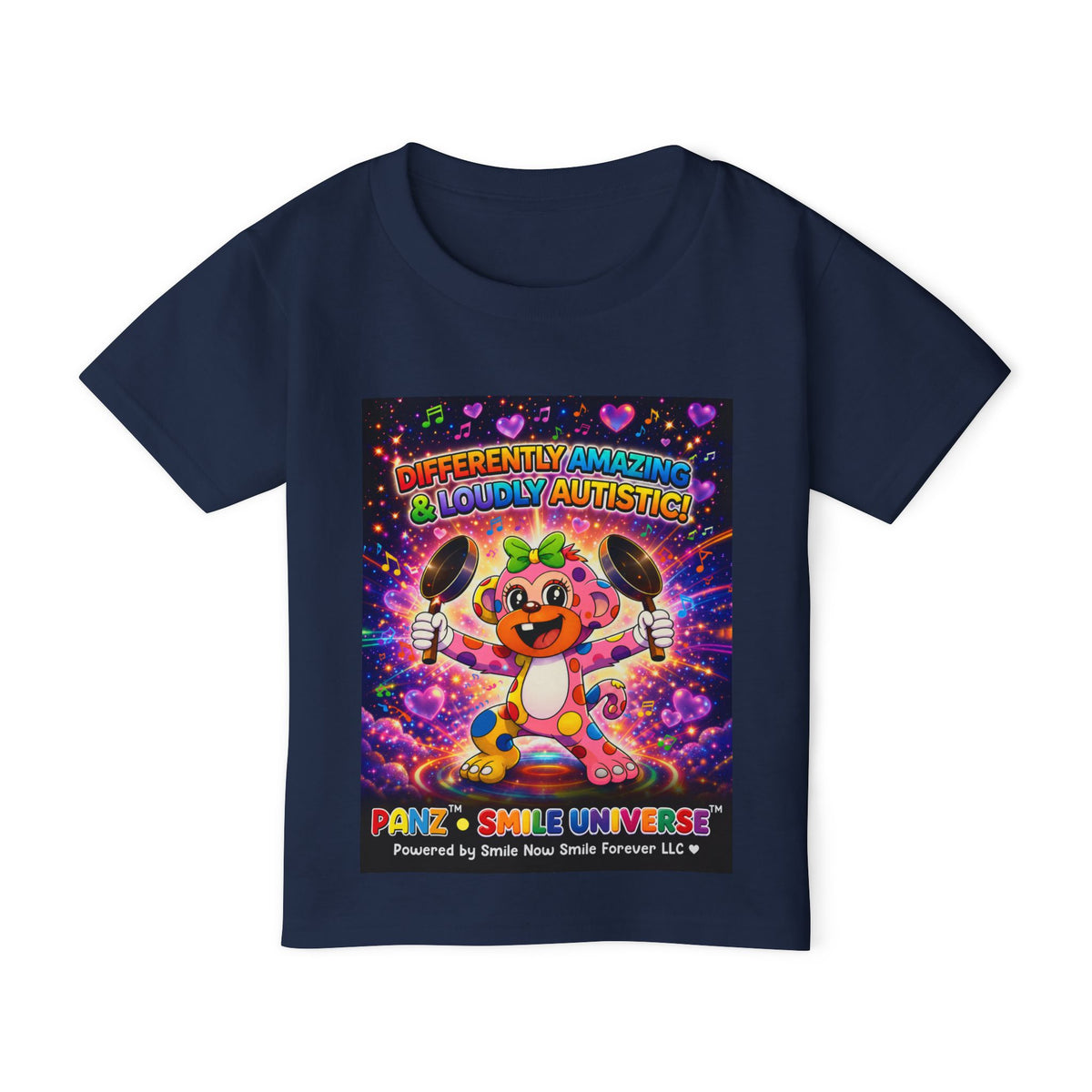 Panz™ Heavy Cotton™ Toddler T-Shirt – "Differently Amazing & Loudly Autistic!" Graphic | Smile Universe Collection