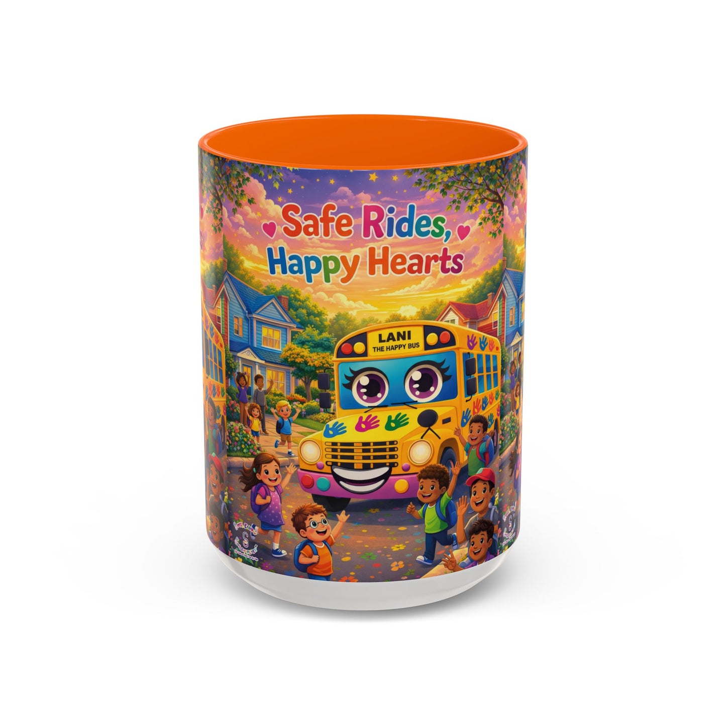 Lani™ Accent Coffee Mug (11oz & 15oz) – "Safe Rides, Happy Hearts" Graphic