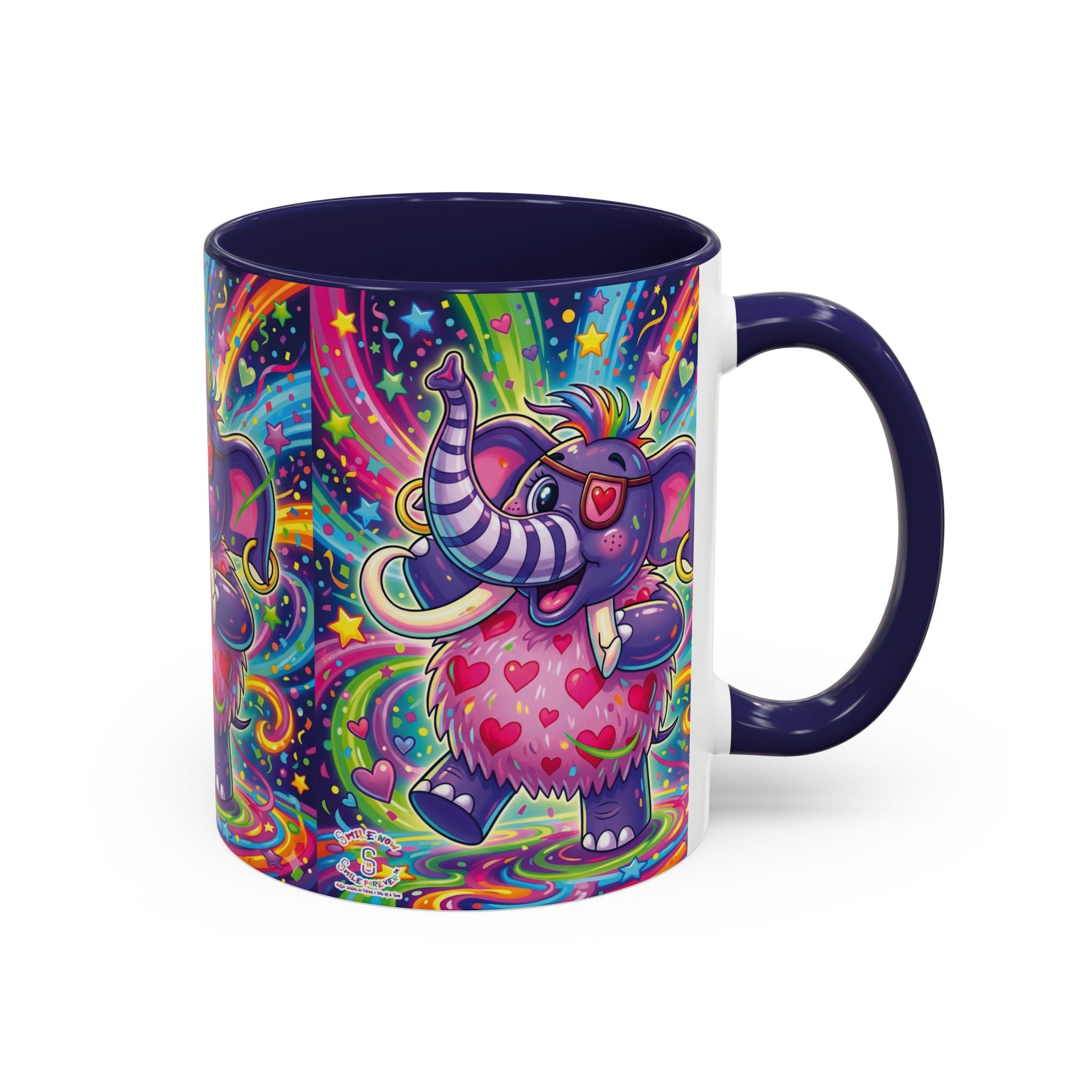 Piklez™ 11oz, 15oz Accent Coffee Mug – "Born to Celebrate!" Graphic | Smile Universe Collection