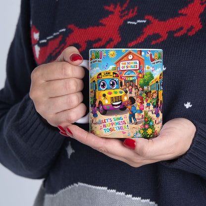Lani™ Ceramic Mug (11oz & 15oz) – "Let's Sing Happiness Together!" Graphic
