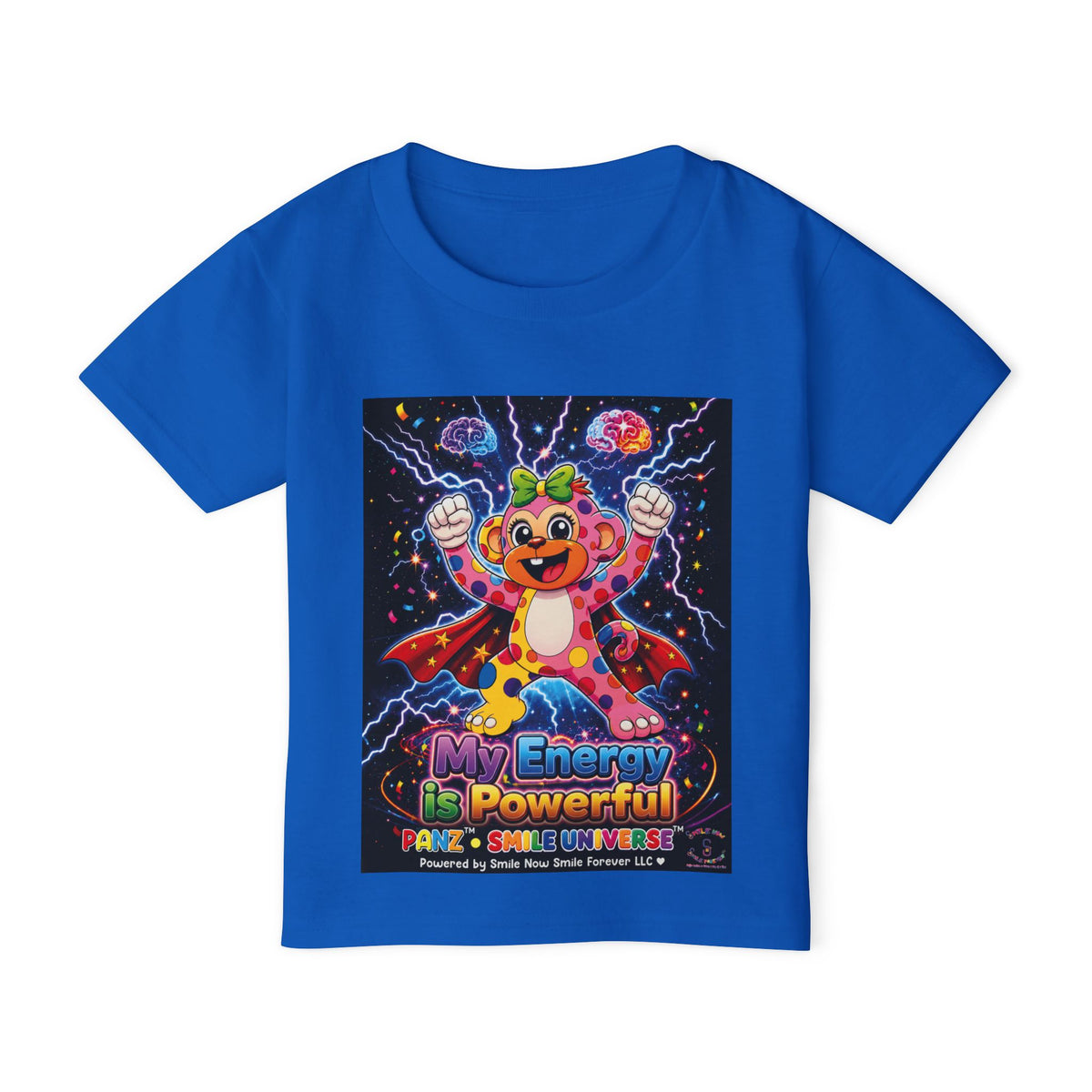 Panz™ Heavy Cotton™ Toddler T-Shirt – "My Energy is Powerful" Graphic Tee | Smile Universe Collection