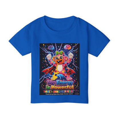 Panz™ Heavy Cotton™ Toddler T-Shirt – "My Energy is Powerful" Graphic Tee | Smile Universe Collection