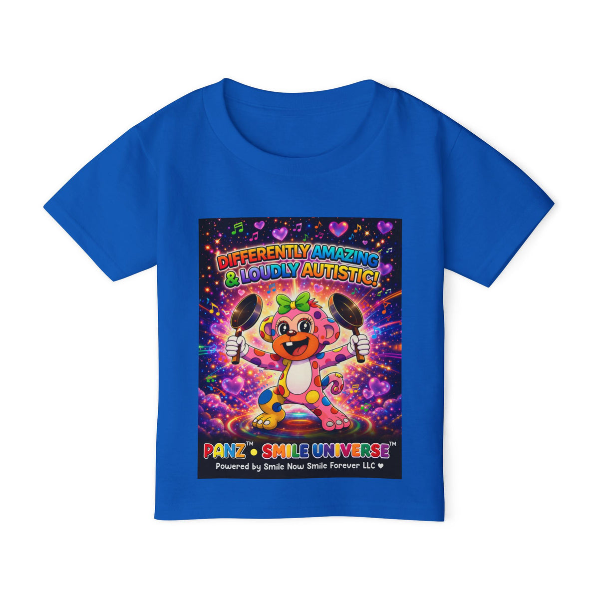 Panz™ Heavy Cotton™ Toddler T-Shirt – "Differently Amazing & Loudly Autistic!" Graphic | Smile Universe Collection
