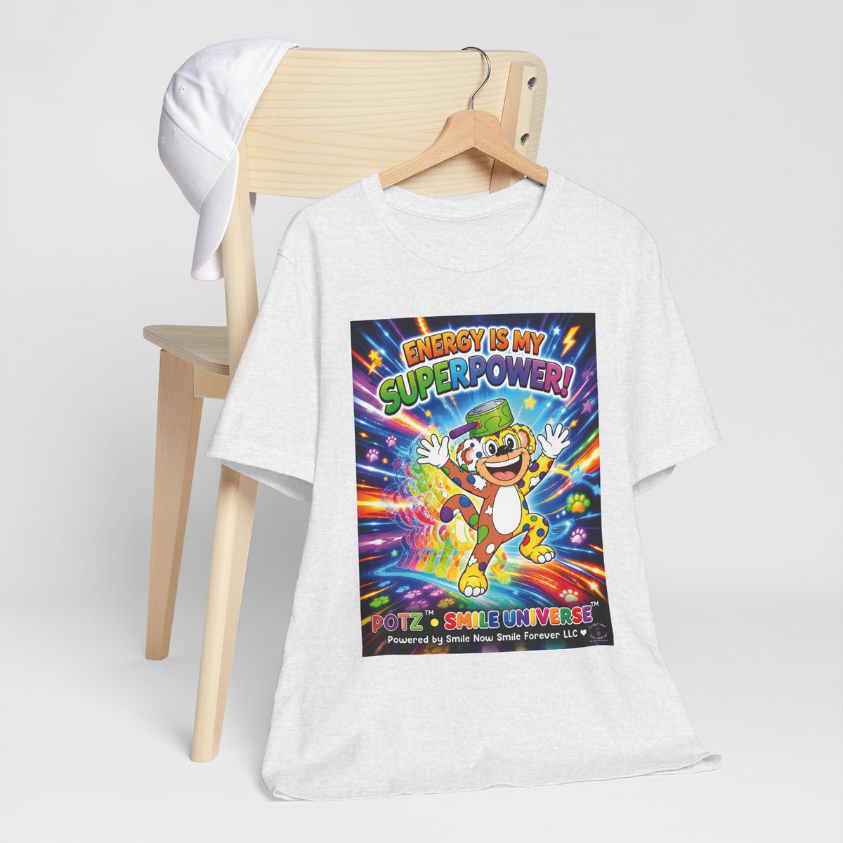 Potz™ Unisex Jersey Short Sleeve Tee – "Energy is My Superpower!" Graphic Tee | Smile Universe Collection