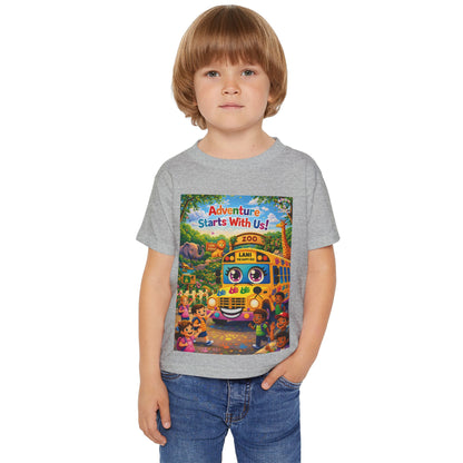 Lani™ Heavy Cotton™ Toddler T-Shirt – "Adventure Starts With Us!" Graphic