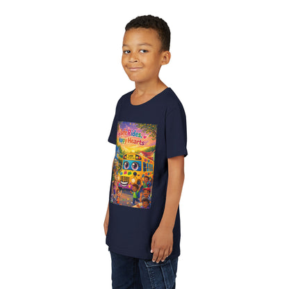 Lani™ Youth Short Sleeve Tee – "Safe Rides, Happy Hearts" Graphic