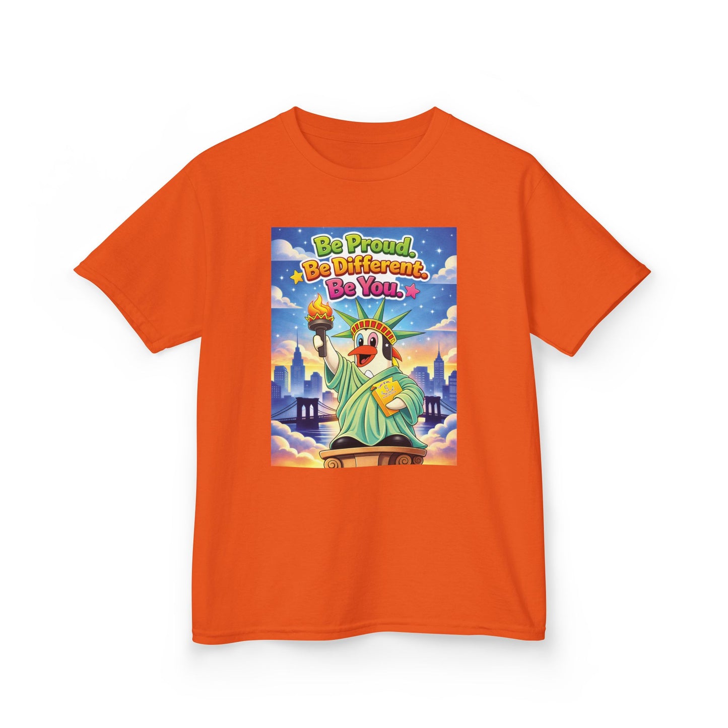 TuBz™M "Be Proud. Be Different. Be You." Kids T-Shirt - Inspirational Graphic Tee
