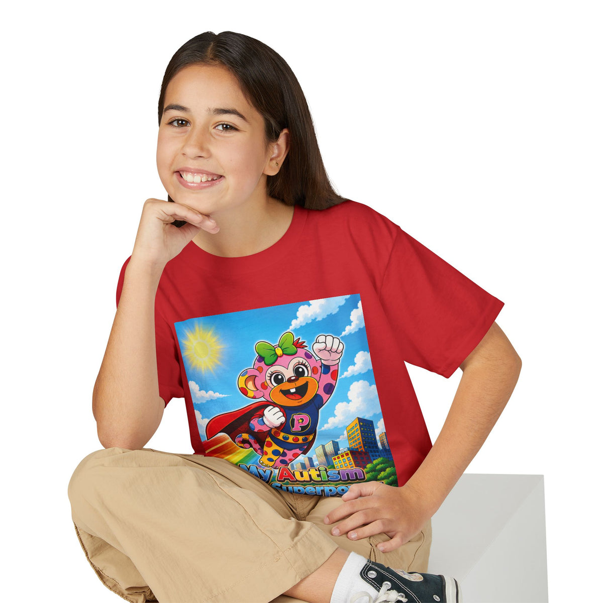 Panz™ Youth DryBlend® T-Shirt – "My Autism is My Superpower" Graphic | Smile Universe Collection