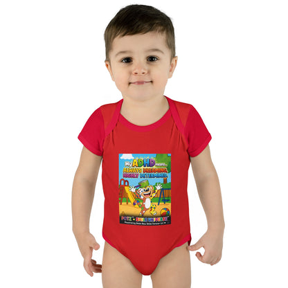 Potz™ Infant Baby Rib Bodysuit – "My ADHD Means Always Dreaming, Highly Determined" Graphic Onesie | Smile Universe Collection