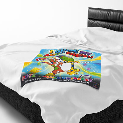 Potz™ Velveteen Plush Blanket – "I Guide My ADHD Energy!" Graphic Throw | Smile Universe Collection