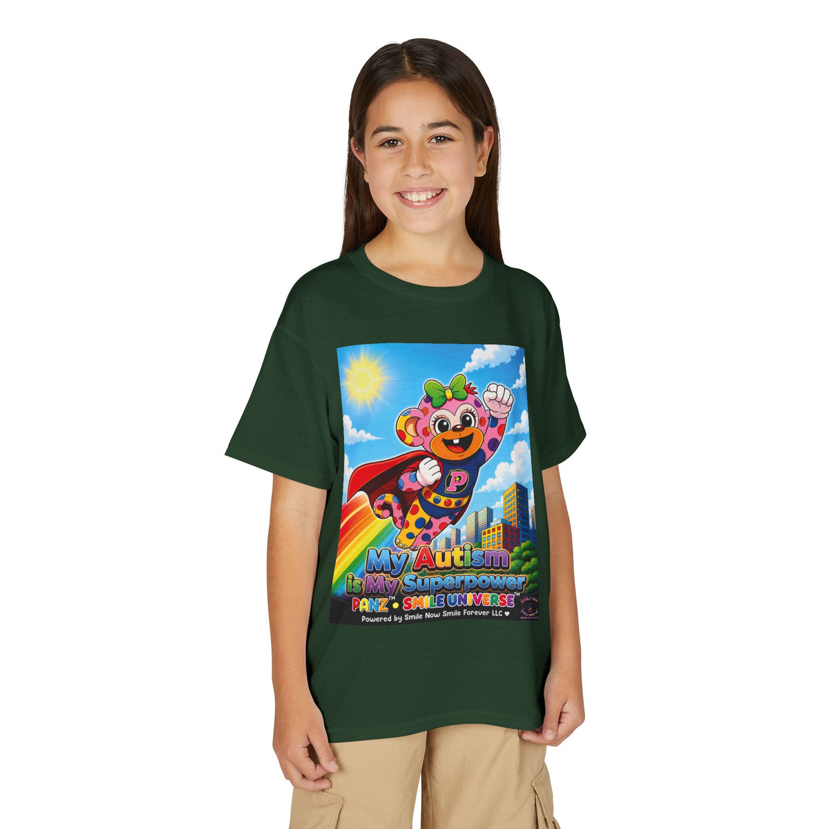 Panz™ Youth DryBlend® T-Shirt – "My Autism is My Superpower" Graphic | Smile Universe Collection