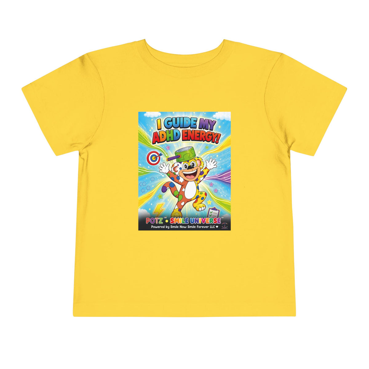 Potz™ Toddler Short Sleeve Tee – "I Guide My ADHD Energy!" Graphic Tee | Smile Universe Collection