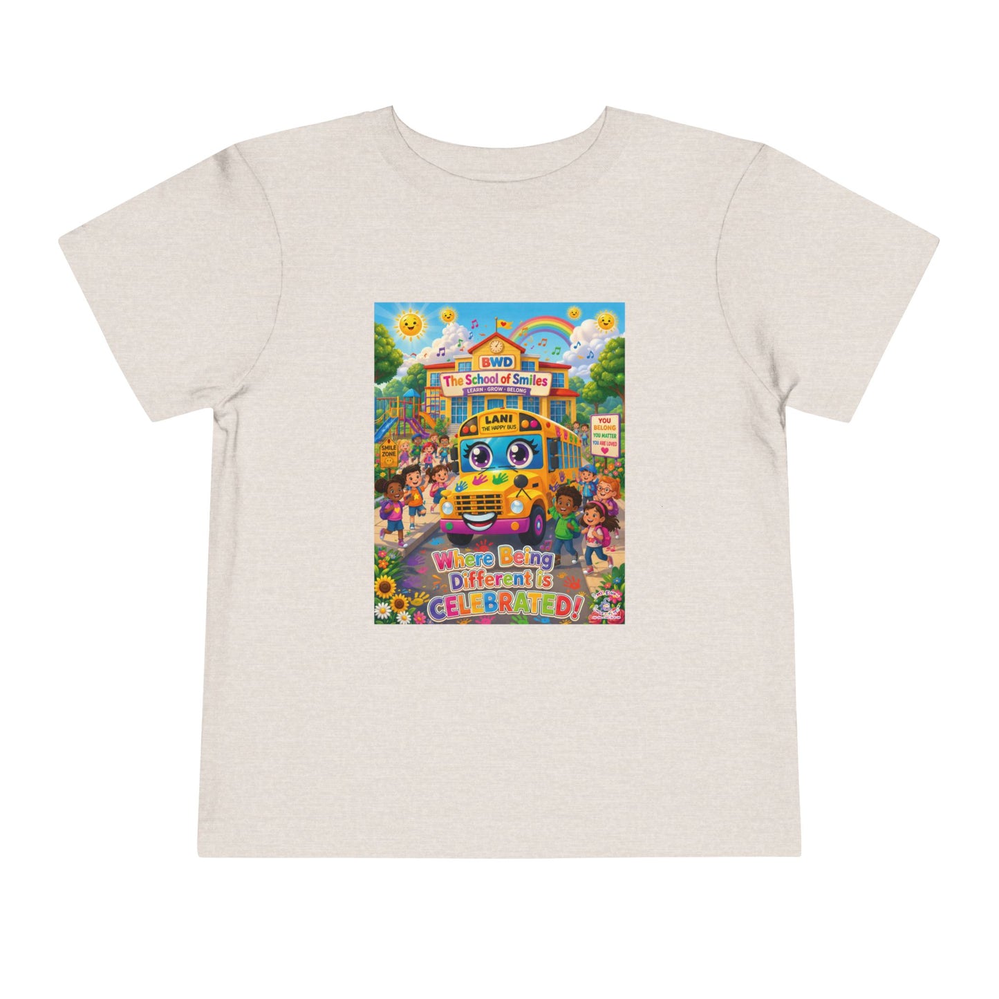 Lani™ Toddler Short Sleeve Tee – "Where Being Different is CELEBRATED!" Graphic Shirt
