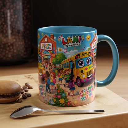 Lani™ Accent Coffee Mug (11oz & 15oz) – "Let's Sing Happiness Together!" Graphic