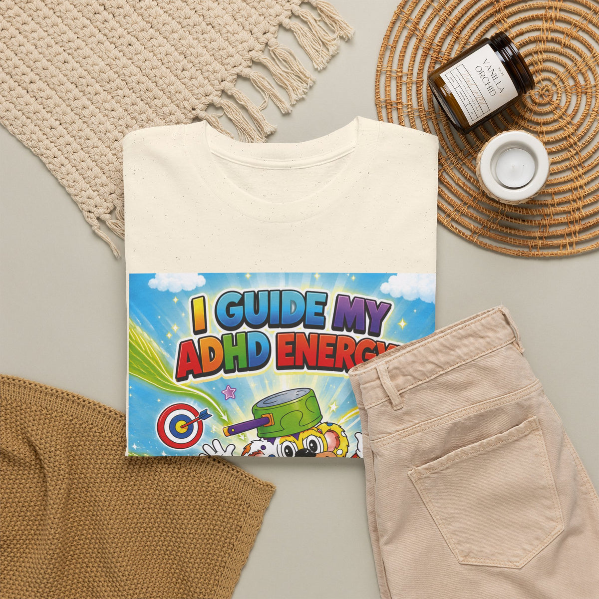 Potz™ Unisex Heavy Cotton™ Tee – "I Guide My ADHD Energy!" Graphic Tee | Smile Universe Collection