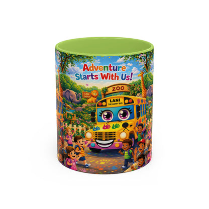 Lani™ Accent Coffee Mug (11oz & 15oz) – "Adventure Starts With Us!" Graphic