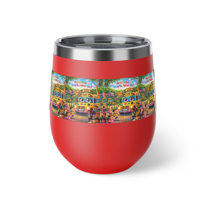Lani™ 12oz Copper Vacuum Insulated Cup – "Adventure Starts With Us!" Graphic