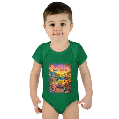 Lani™ Infant Baby Rib Bodysuit – "Safe Rides, Happy Hearts" Graphic