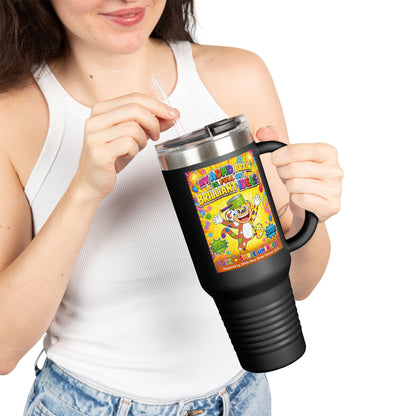Potz™ Insulated Travel Mug 40oz – "My ADHD Brain is Full of Brilliant Ideas!" Graphic Tumbler | Smile Universe Collection