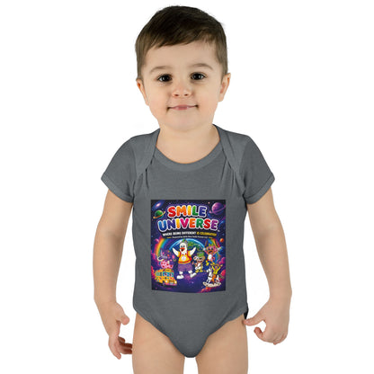 Smile Universe™ Infant Baby Rib Bodysuit – "Where Being Different is CELEBRATED!" Graphic