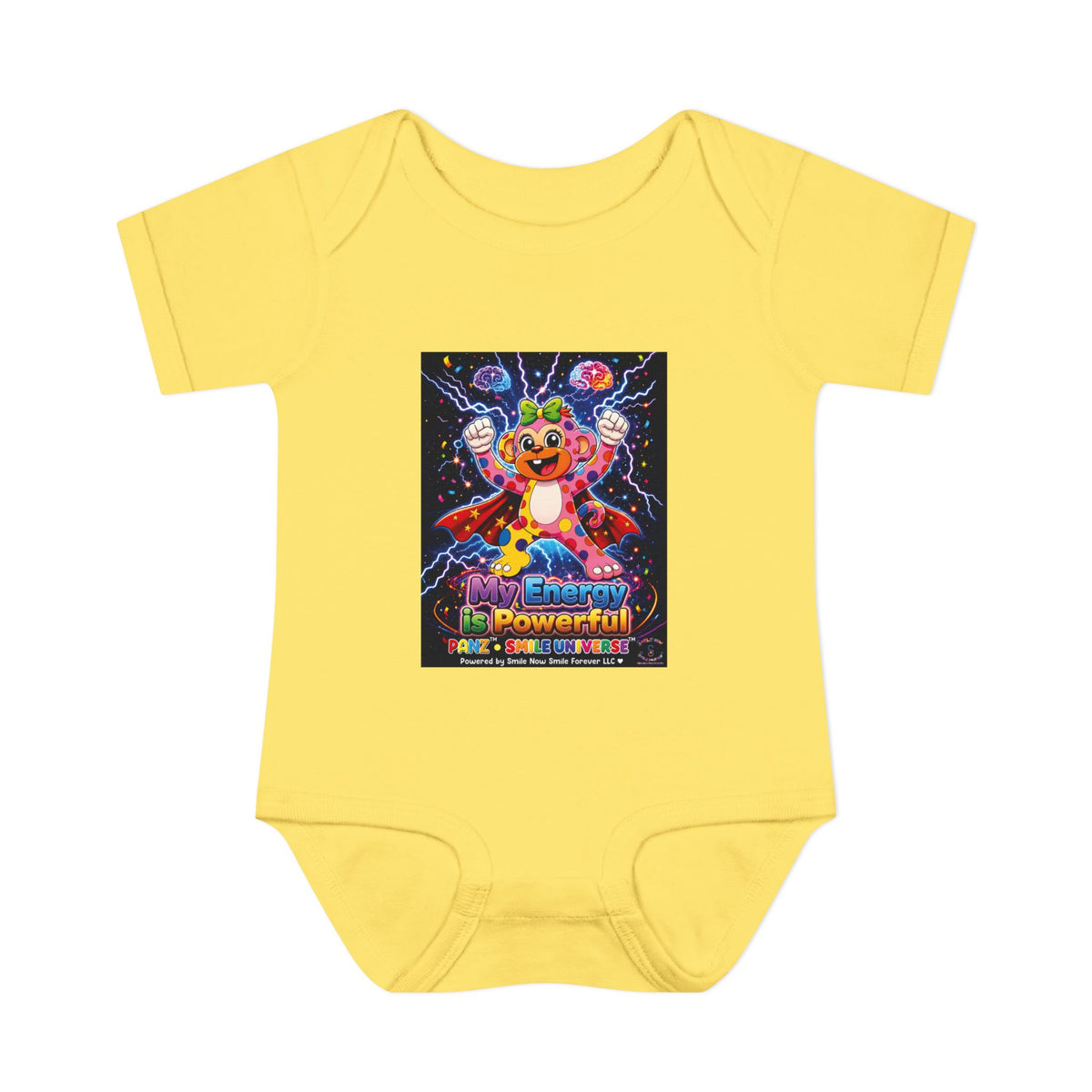 Panz™ Infant Baby Rib Bodysuit – "My Energy is Powerful" Graphic Onesie | Smile Universe Collection