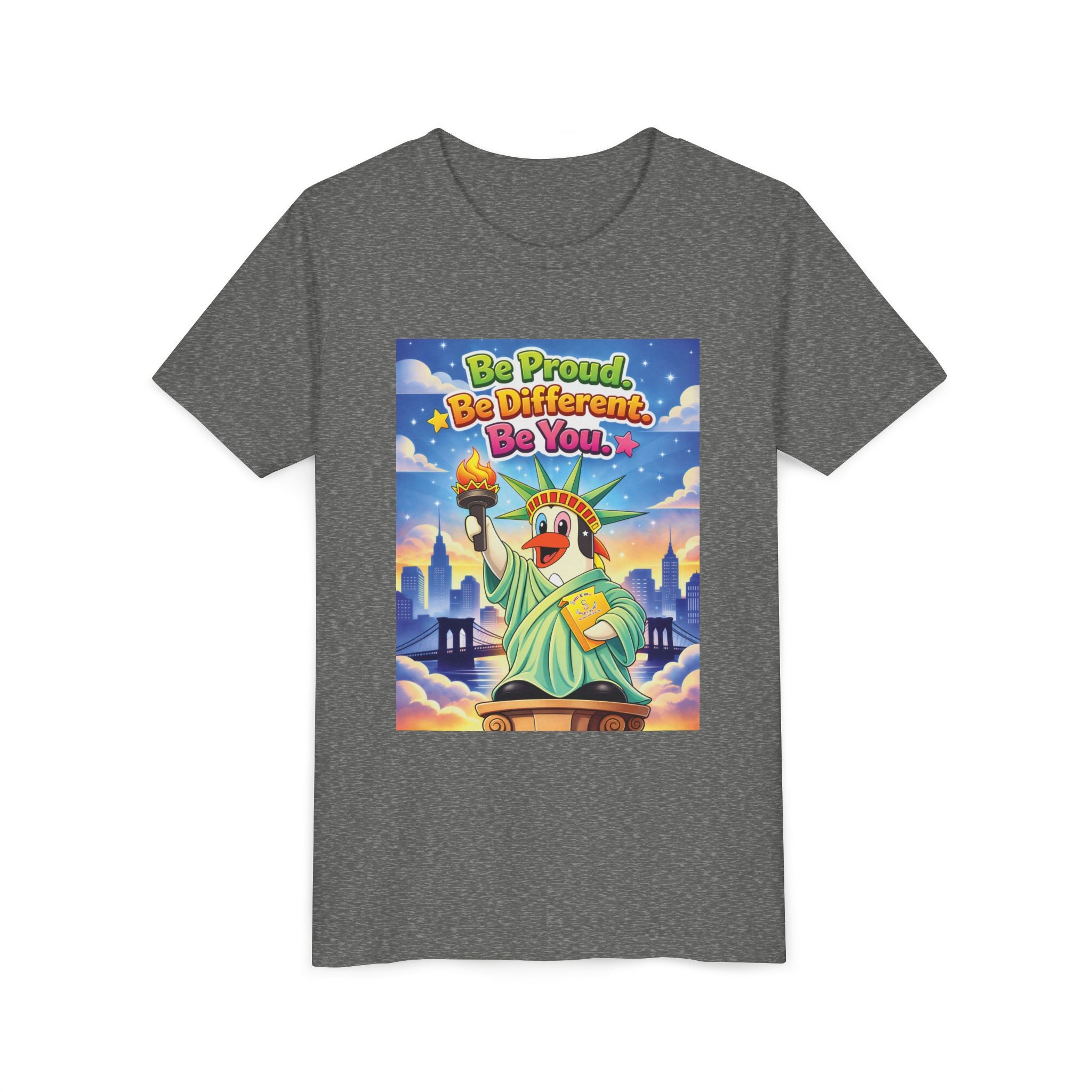 TuBz™M "Be Proud. Be Different. Be You." Kids T-Shirt - Inspirational Graphic Tee