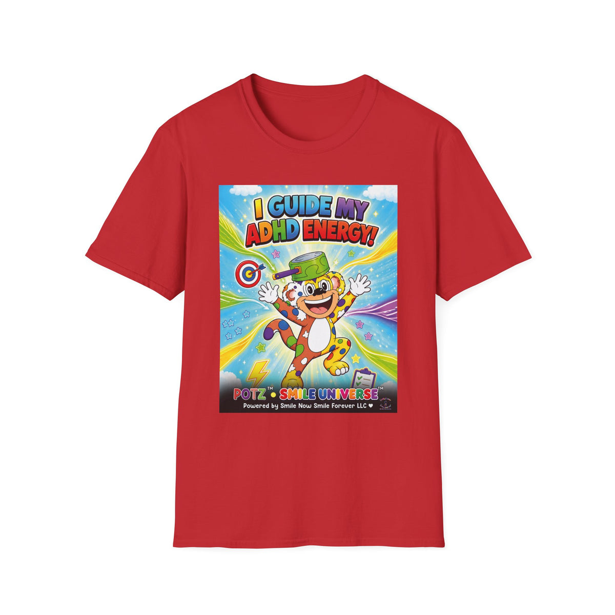 Potz™ Unisex Softstyle T-Shirt – "I Guide My ADHD Energy!" Graphic Tee | Smile Universe Collection