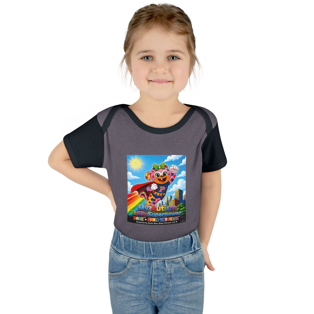 Panz™ Infant Baby Rib Bodysuit – "My Autism is My Superpower" Graphic | Smile Universe Collection