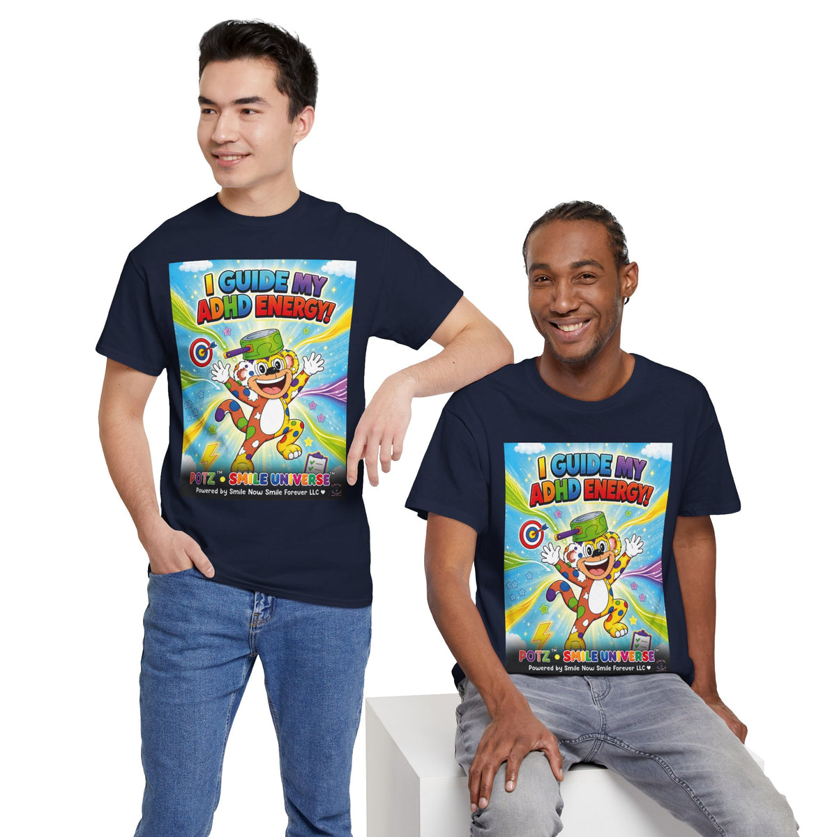 Potz™ Unisex Heavy Cotton™ Tee – "I Guide My ADHD Energy!" Graphic Tee | Smile Universe Collection