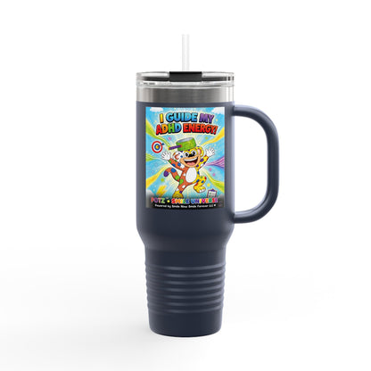 Potz™ Insulated Travel Mug 40oz – "I Guide My ADHD Energy!" Graphic Tumbler | Smile Universe Collection