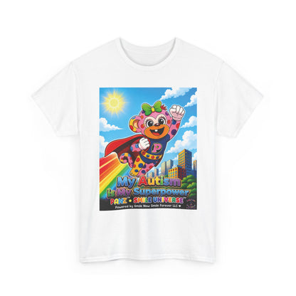 Panz™ Unisex Heavy Cotton™ Tee – "My Autism is My Superpower" Graphic | Smile Universe Collection