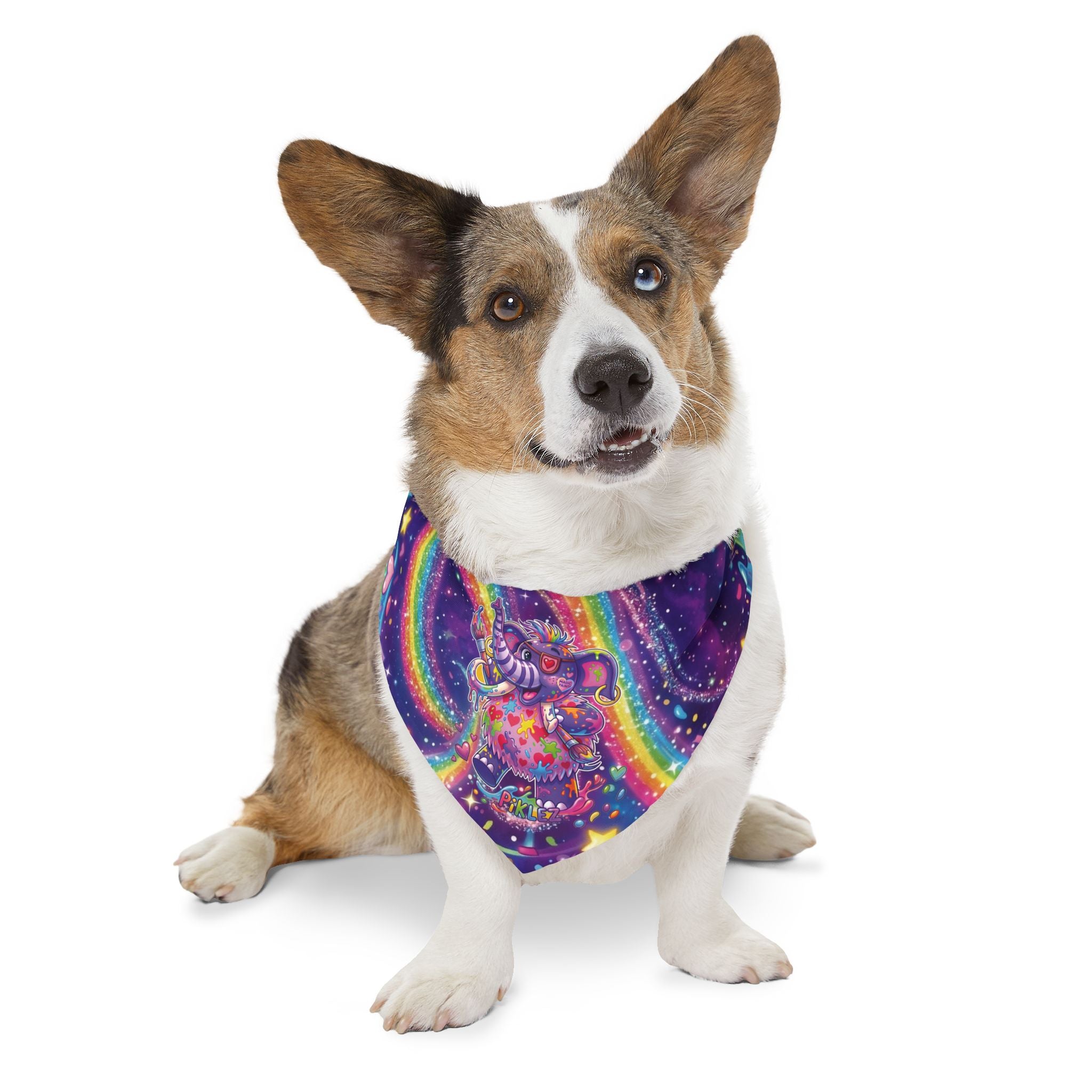 Piklez™ Pet Bandana Collar – "Full of Love!" Graphic | Smile Universe Collection