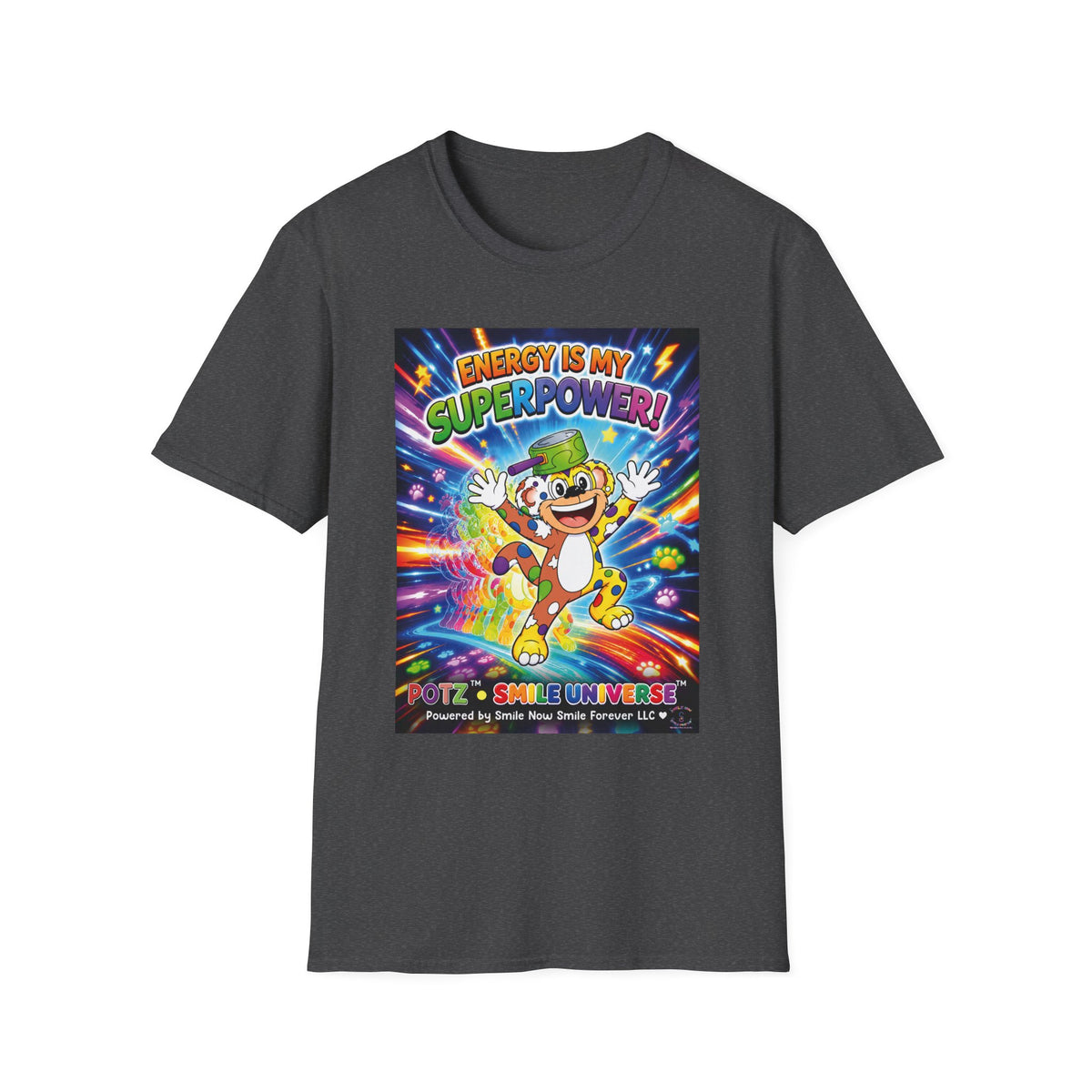 Potz™ Unisex Softstyle T-Shirt – "Energy is My Superpower!" Graphic Tee | Smile Universe Collection