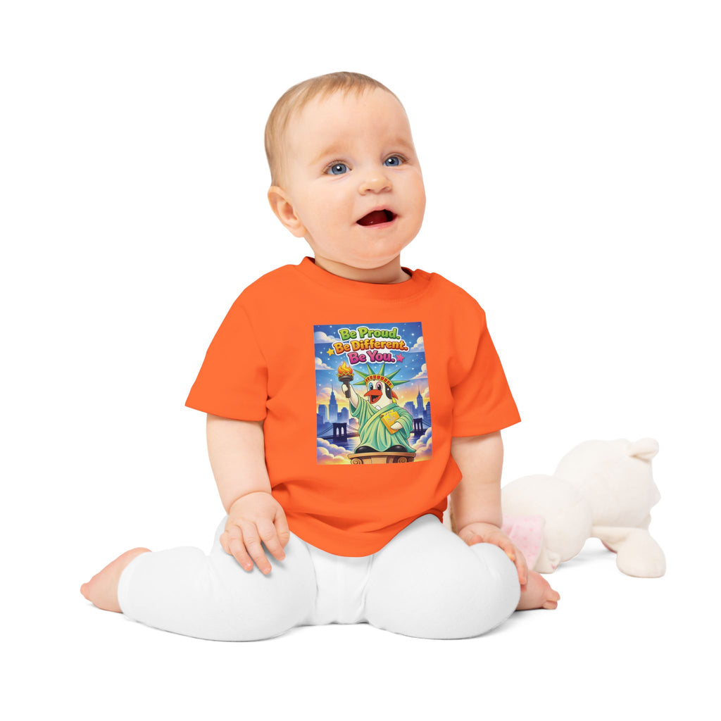TuBz™ "Be Proud. Be Different. Be You." Baby T- Shirt - Cute Inspirational Infant Tee